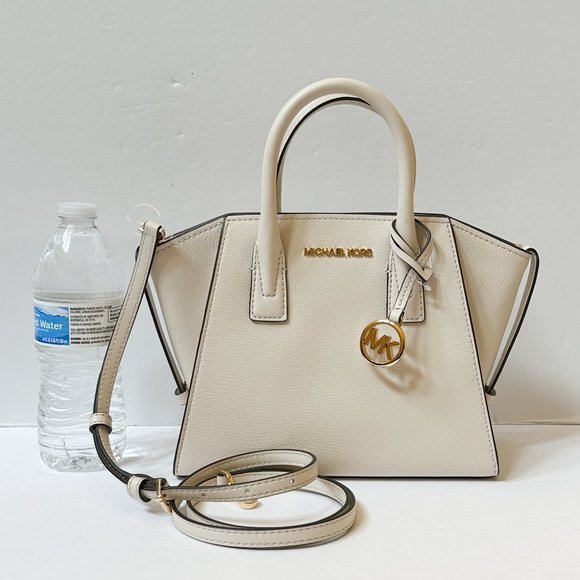 Michael Kors Avril Small Top Zip Satchel Shoulder Crossbody Bag Light Cream - Picture 1 of 11